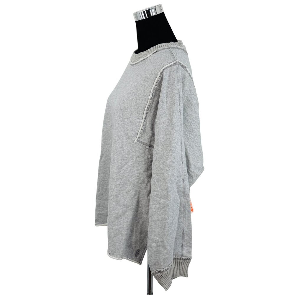 NWT Free People Gray Slouchy Crew Neck Sweater| Coastal Grandmother Quiet Luxury - Picture 6 of 16